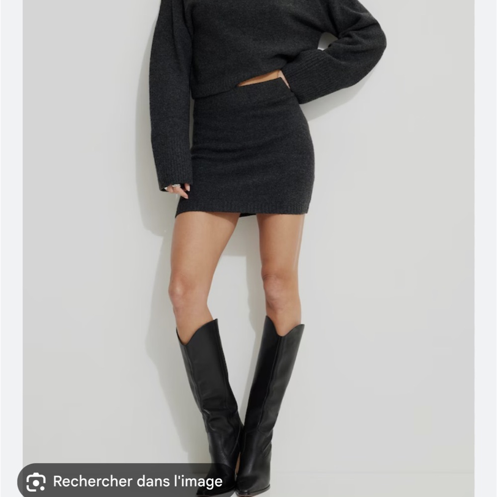 Dynamite Charcoal Mini Skirt